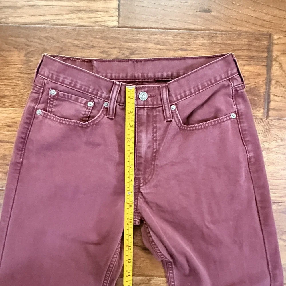 Levi's 514 Straight Leg Canvas‎ Pants Burgundy Streetwear Workwear W31 L32